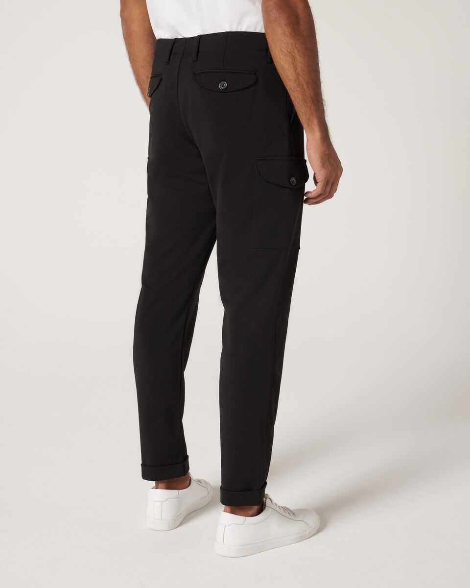 Jersey Stretch Travel Cargo Pant, Black, hi-res